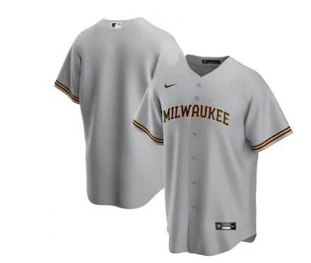 Men's Milwaukee Brewers Blank Grey Cool Base Stitched JerseyBlank Grey Cool Base Stitched Jersey